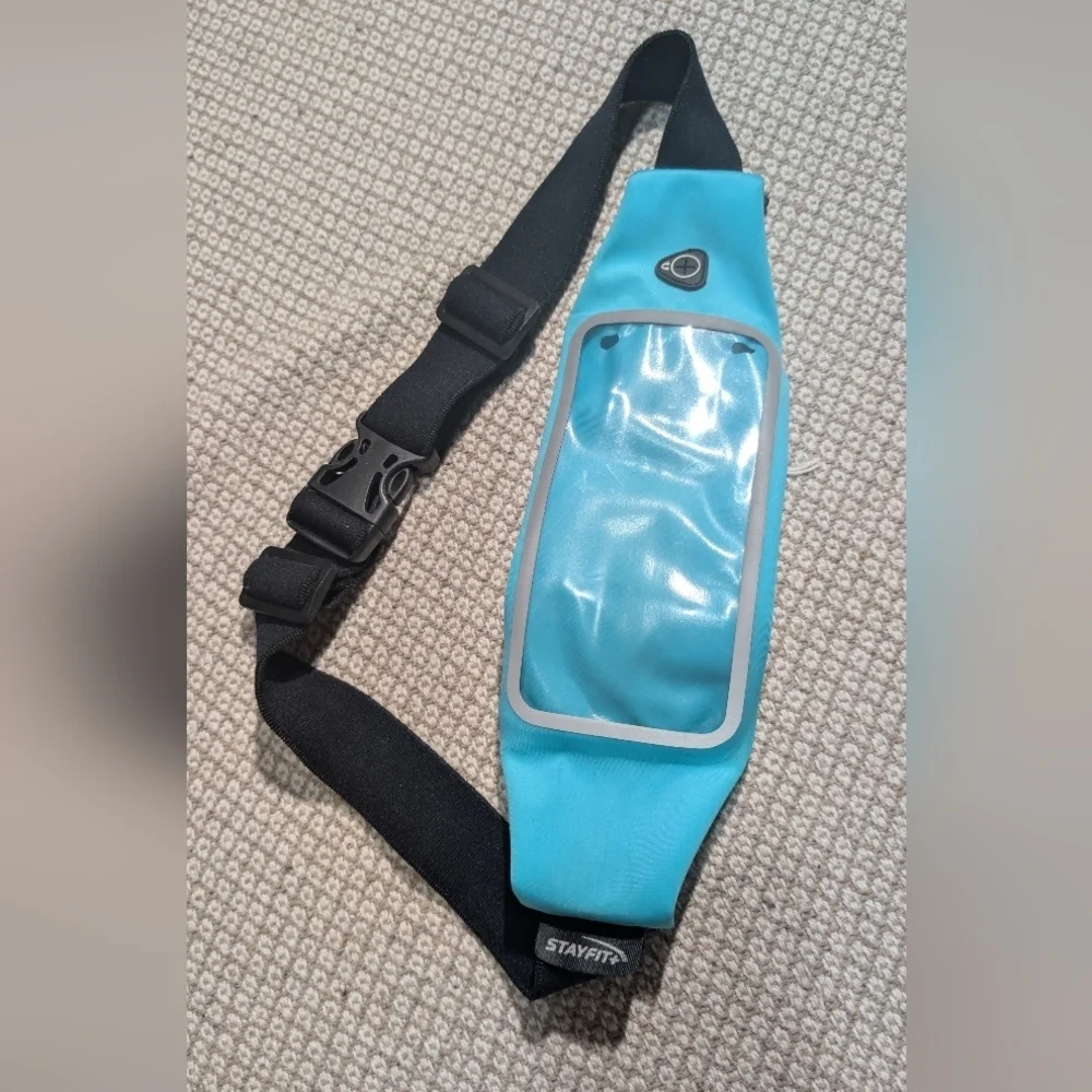 Stylish Teal Phone Case with Black Strap